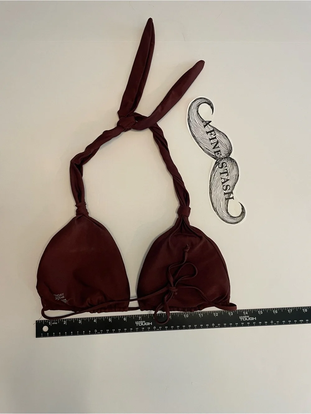 Monday Swimwear Palma Bikini Top Women's Small/Medium Espresso Brown Triangle